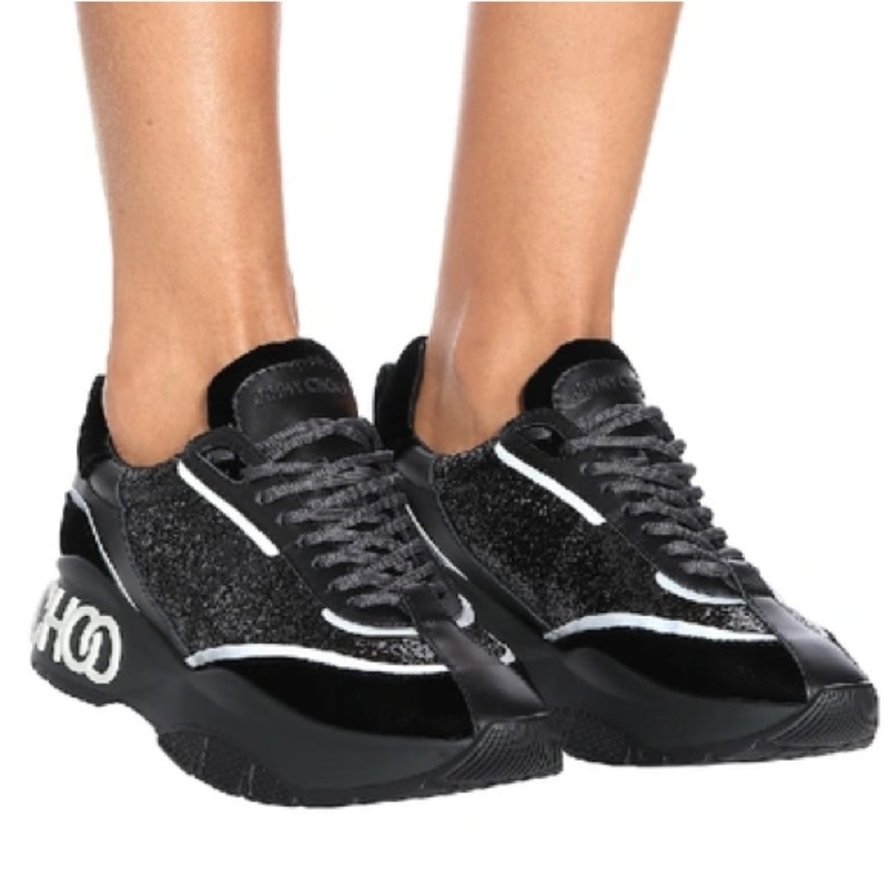 9 Jimmy Choo Black & White Shimmer Shoes
Raine galactica glitter sneakers 8.5 - Picture 2 of 11